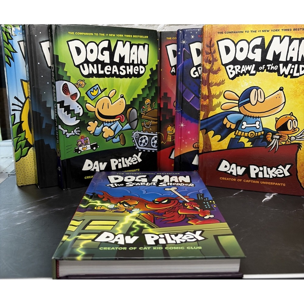 Dog‎ Man Bundle 7 Hardcover Books Dav Pilkey Graphic Novels Series Collection - Picture 4 of 5